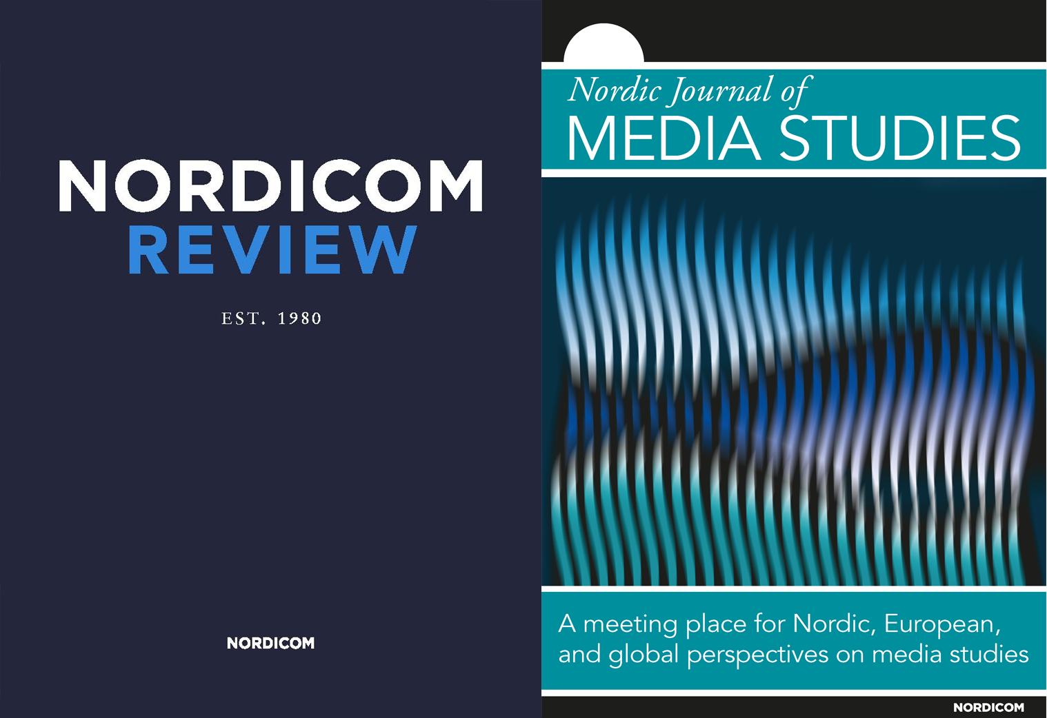 The covers of Nordicom Review and Nordic Journal of Media Studies.